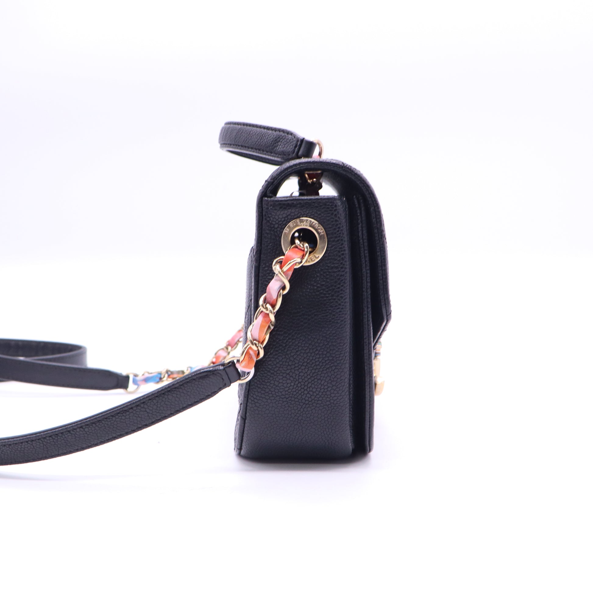 Chanel Black Quilted Caviar Leather Paris-Cuba Thread Around Flap Bag twins LDJ3607