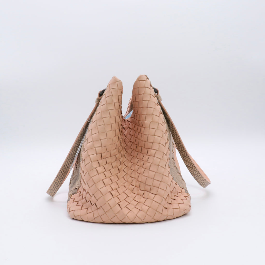 Nappa Intrecciato Ayers Medium Tote Beige twins