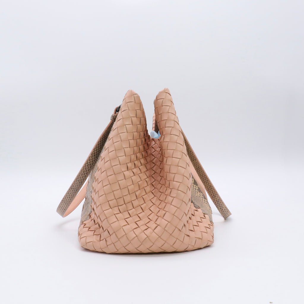 Nappa Intrecciato Ayers Medium Tote Beige twins