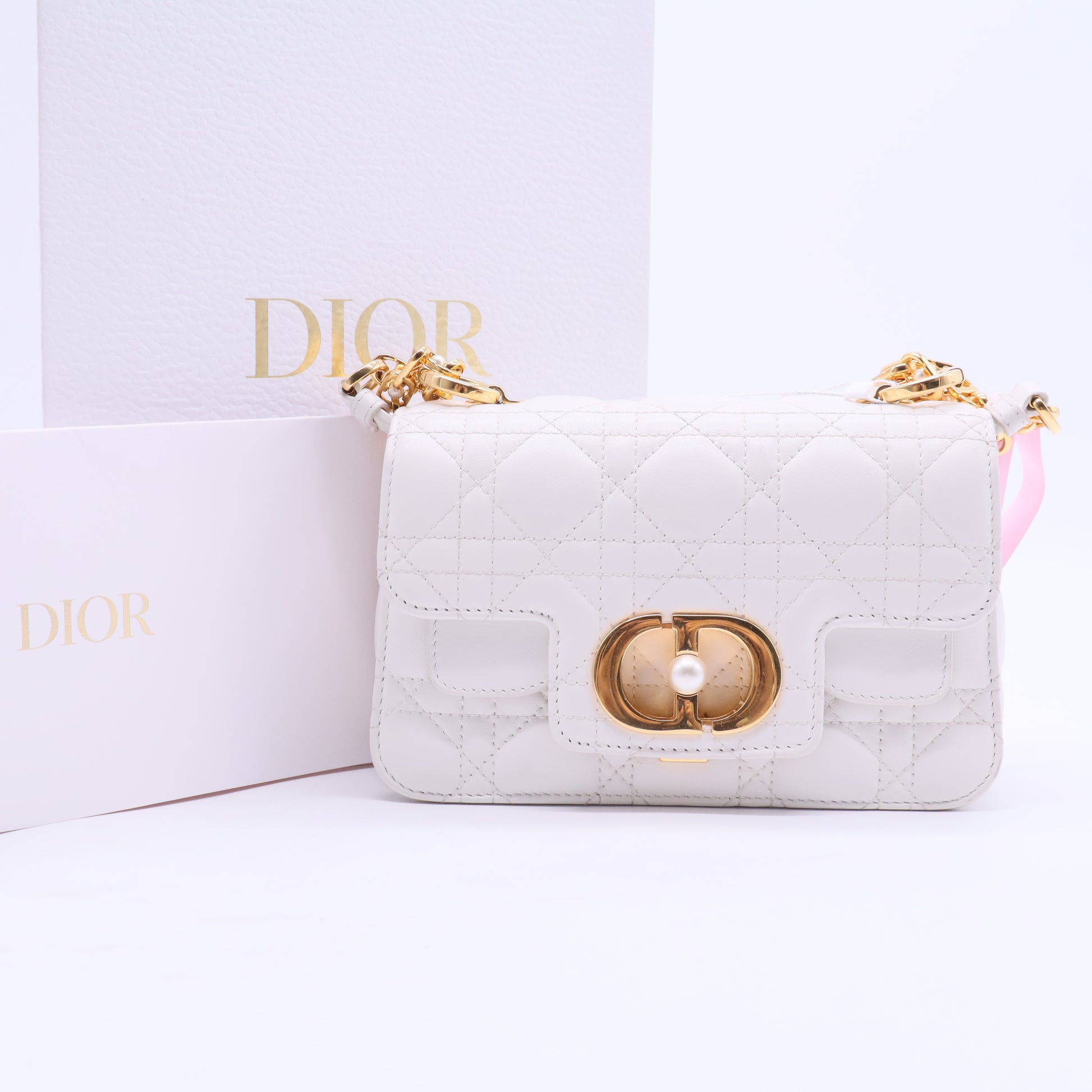 Jolie Top Handle Bag Cannage Quilt Lambskin Mini Twins LDJ2782