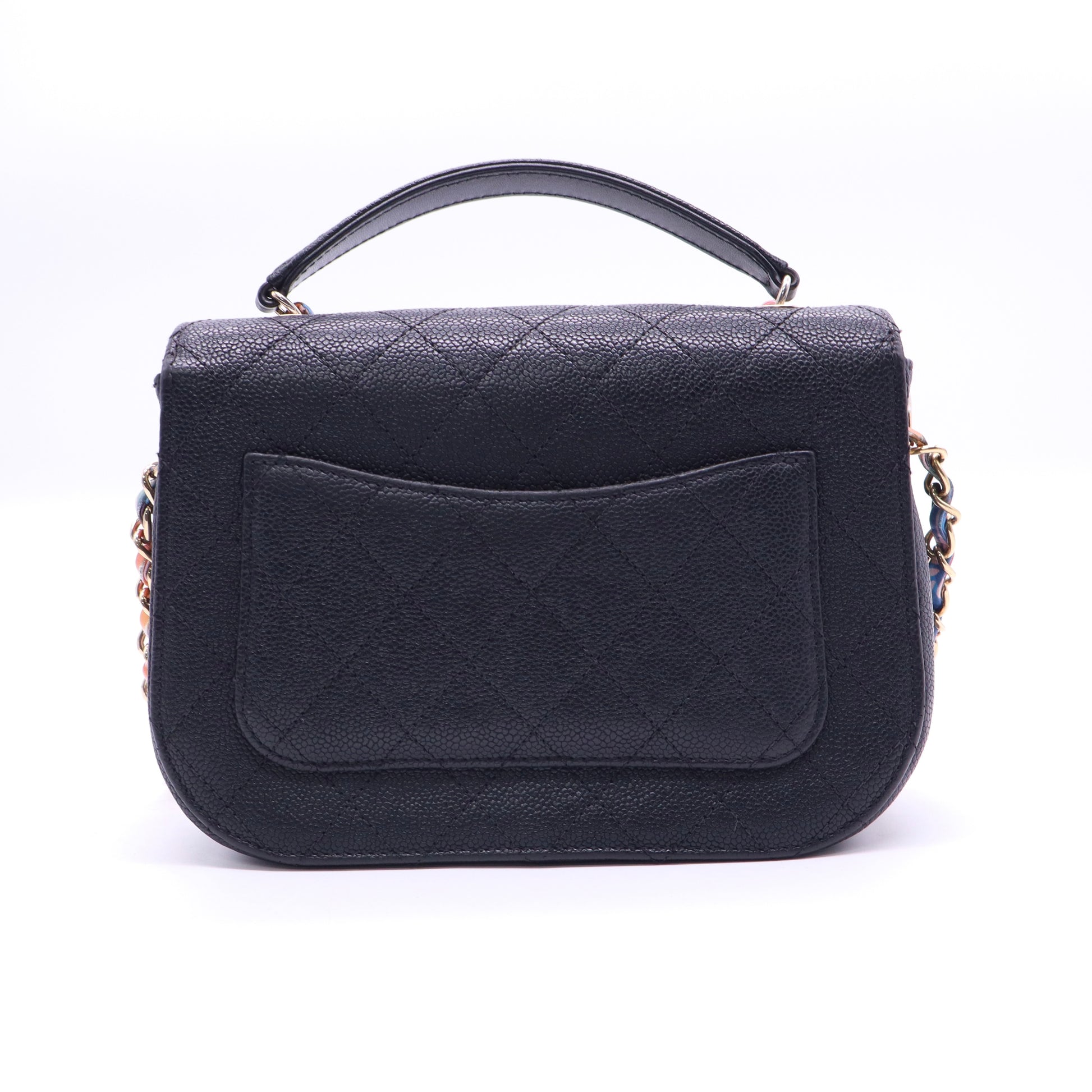 Chanel Black Quilted Caviar Leather Paris-Cuba Thread Around Flap Bag twins LDJ3607