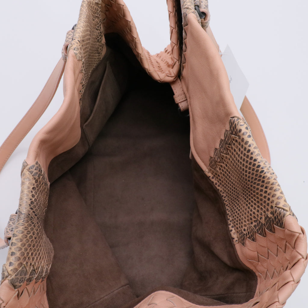 Nappa Intrecciato Ayers Medium Tote Beige twins