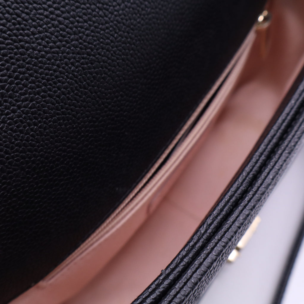 Chanel Black Quilted Caviar Leather Paris-Cuba Thread Around Flap Bag twins LDJ3607