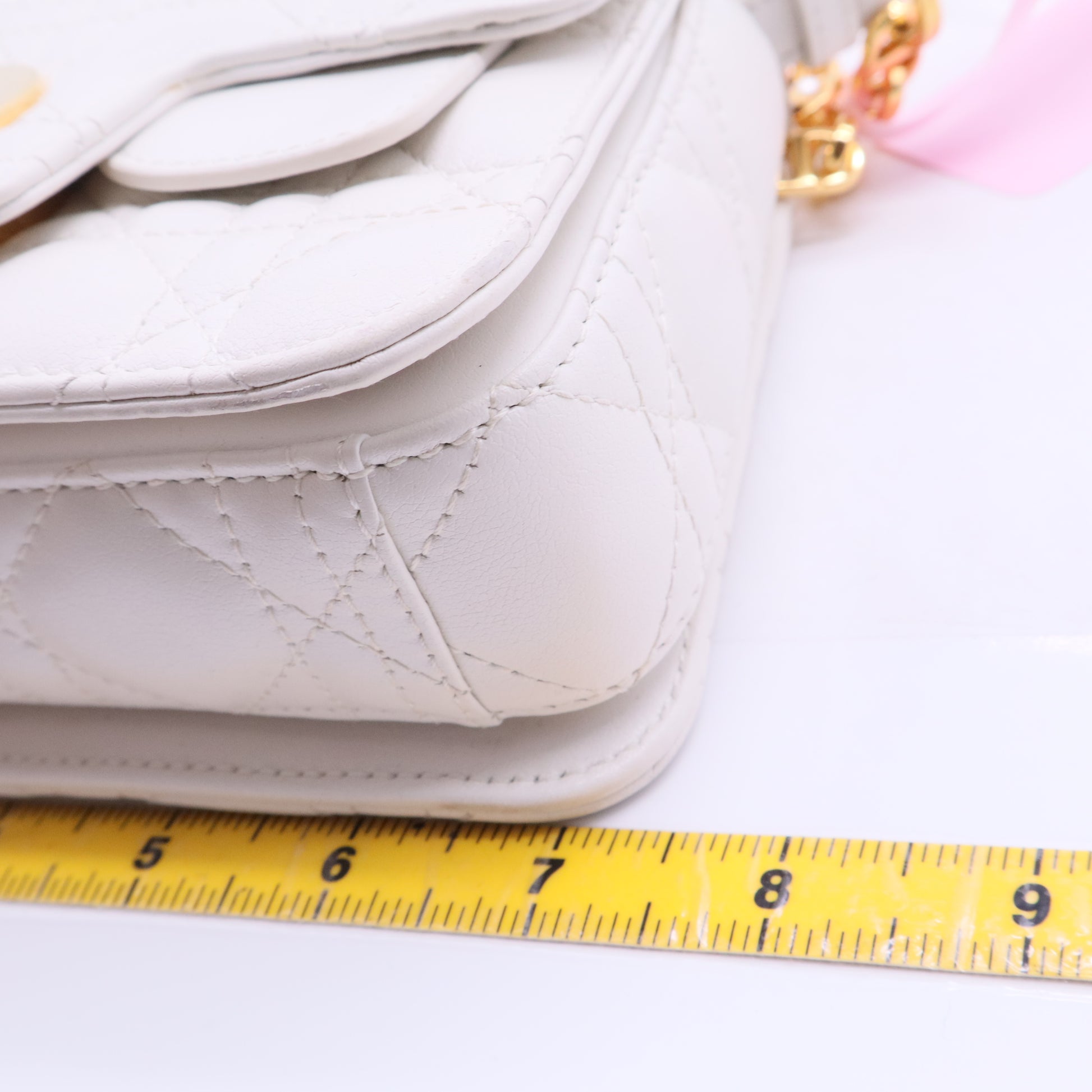 Jolie Top Handle Bag Cannage Quilt Lambskin Mini Twins LDJ2782