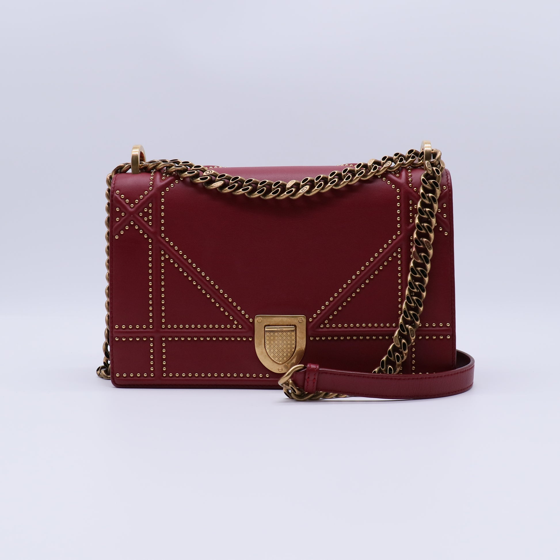 Lambskin Studded Medium Diorama Flap Bag B22190