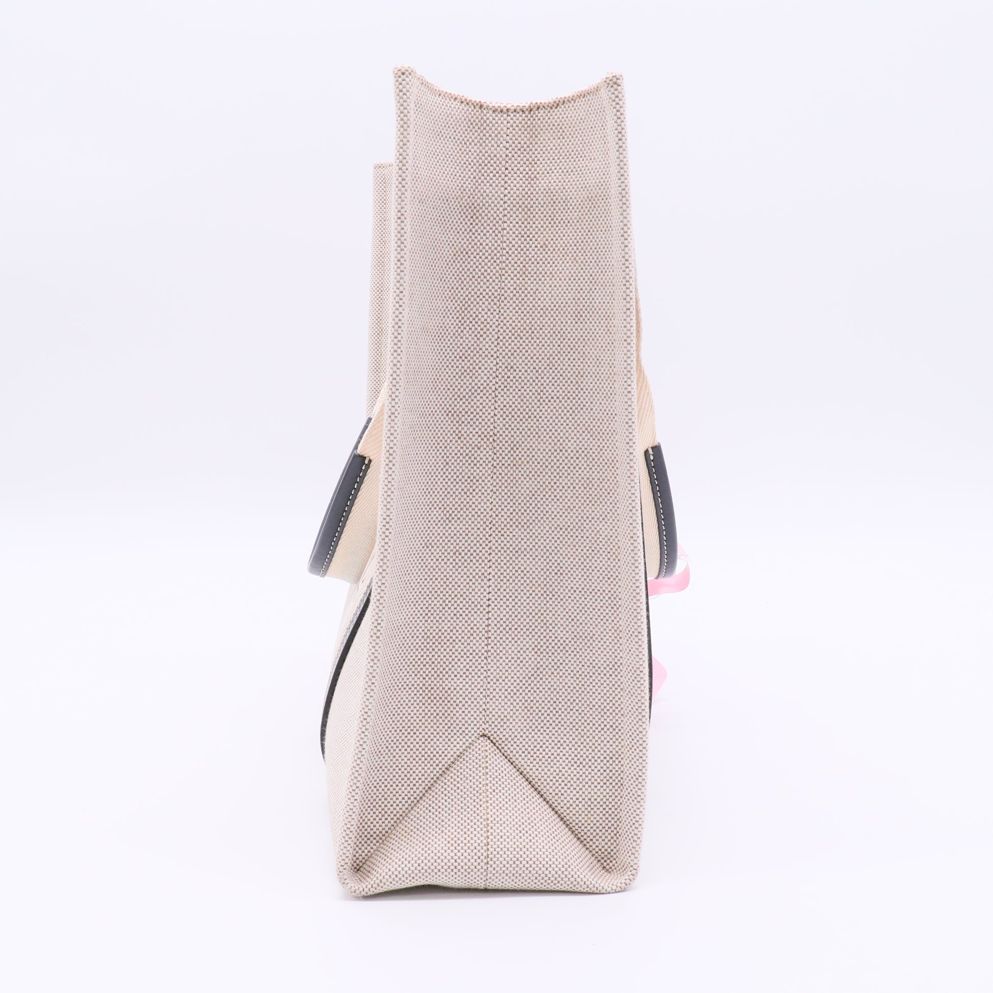 Chloe Woody Tote Beige Black Canvas Medium J2118 twins