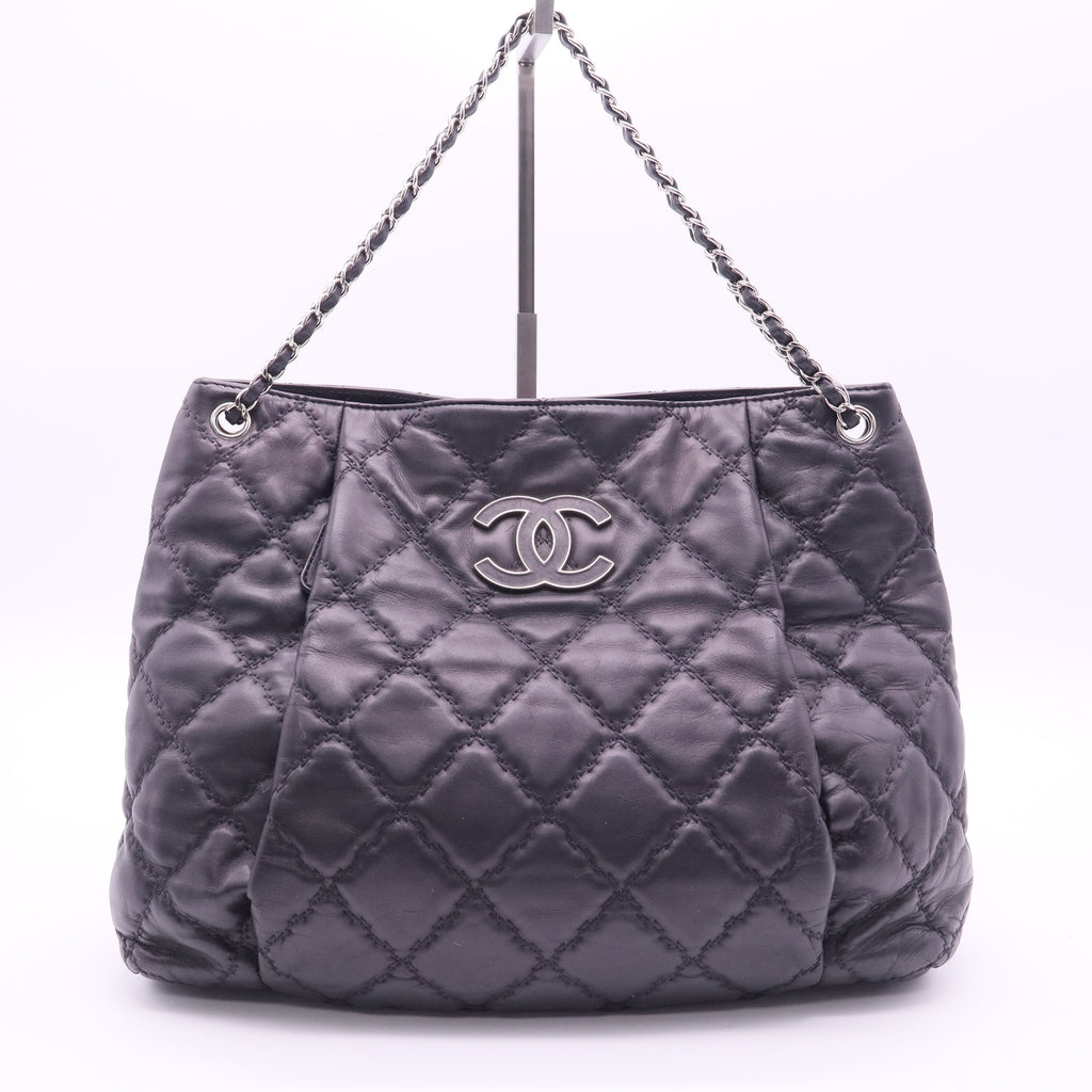 Double Stitch Quilted Leather Hampton Shoulder Bag twins