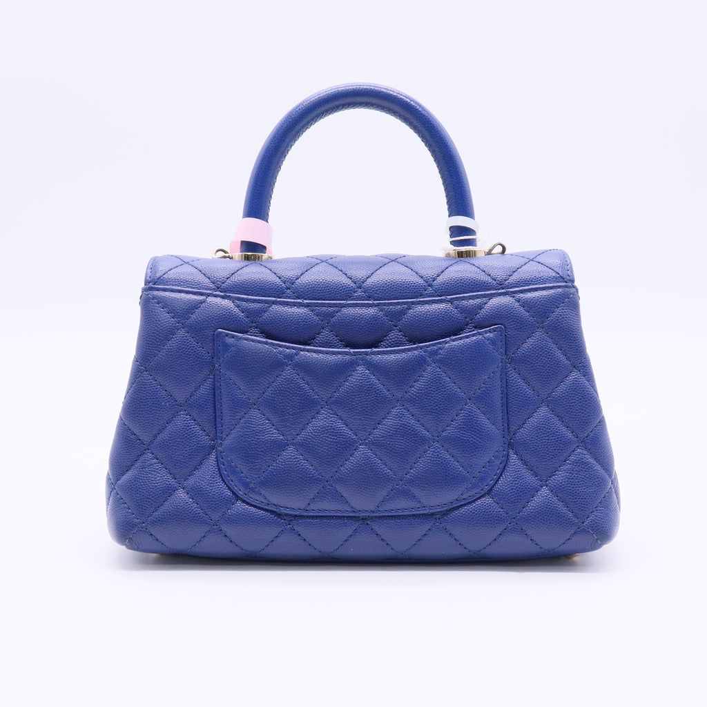 Chanel Coco Top Handle Bag Quilted Caviar Mini J2198 Twins