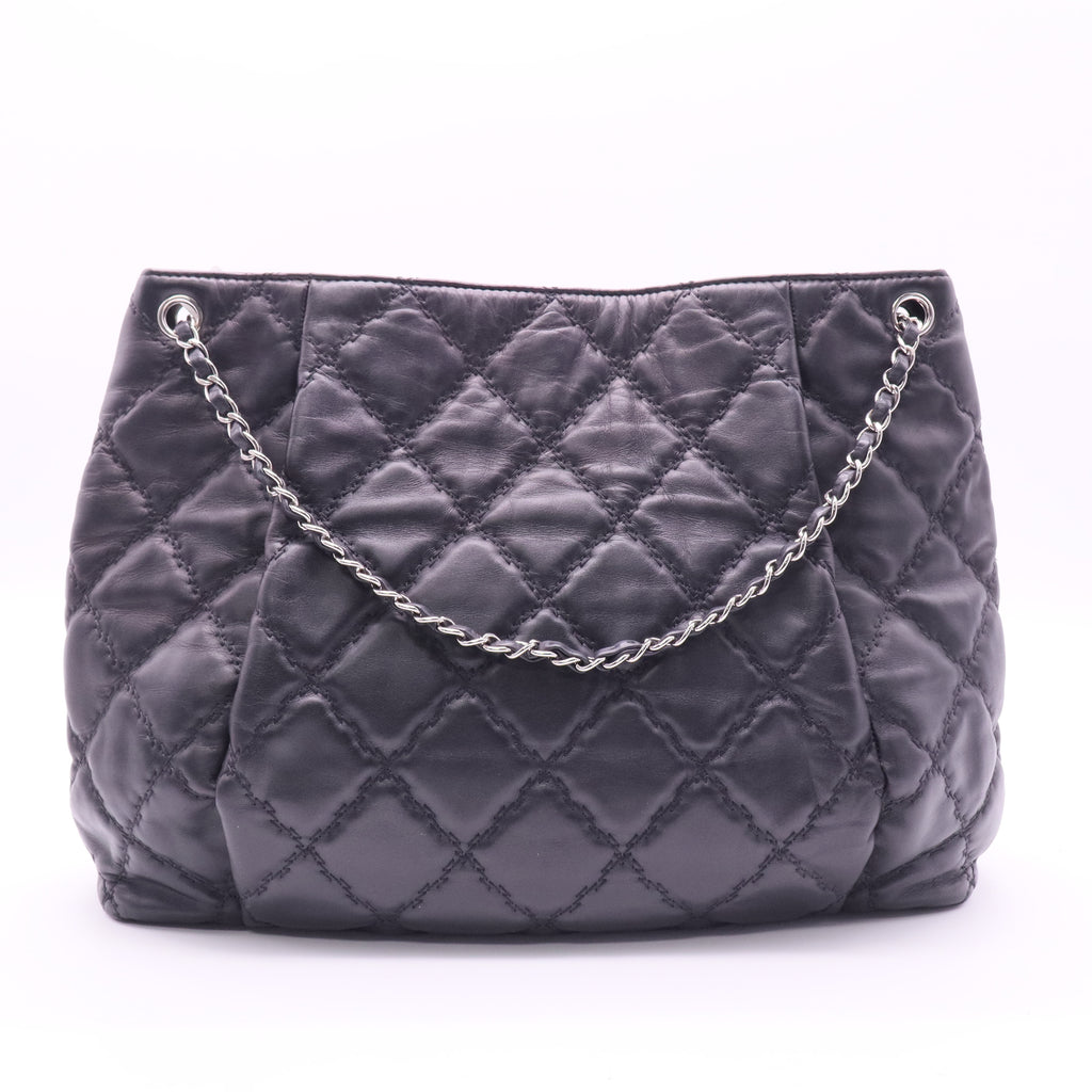 Double Stitch Quilted Leather Hampton Shoulder Bag twins