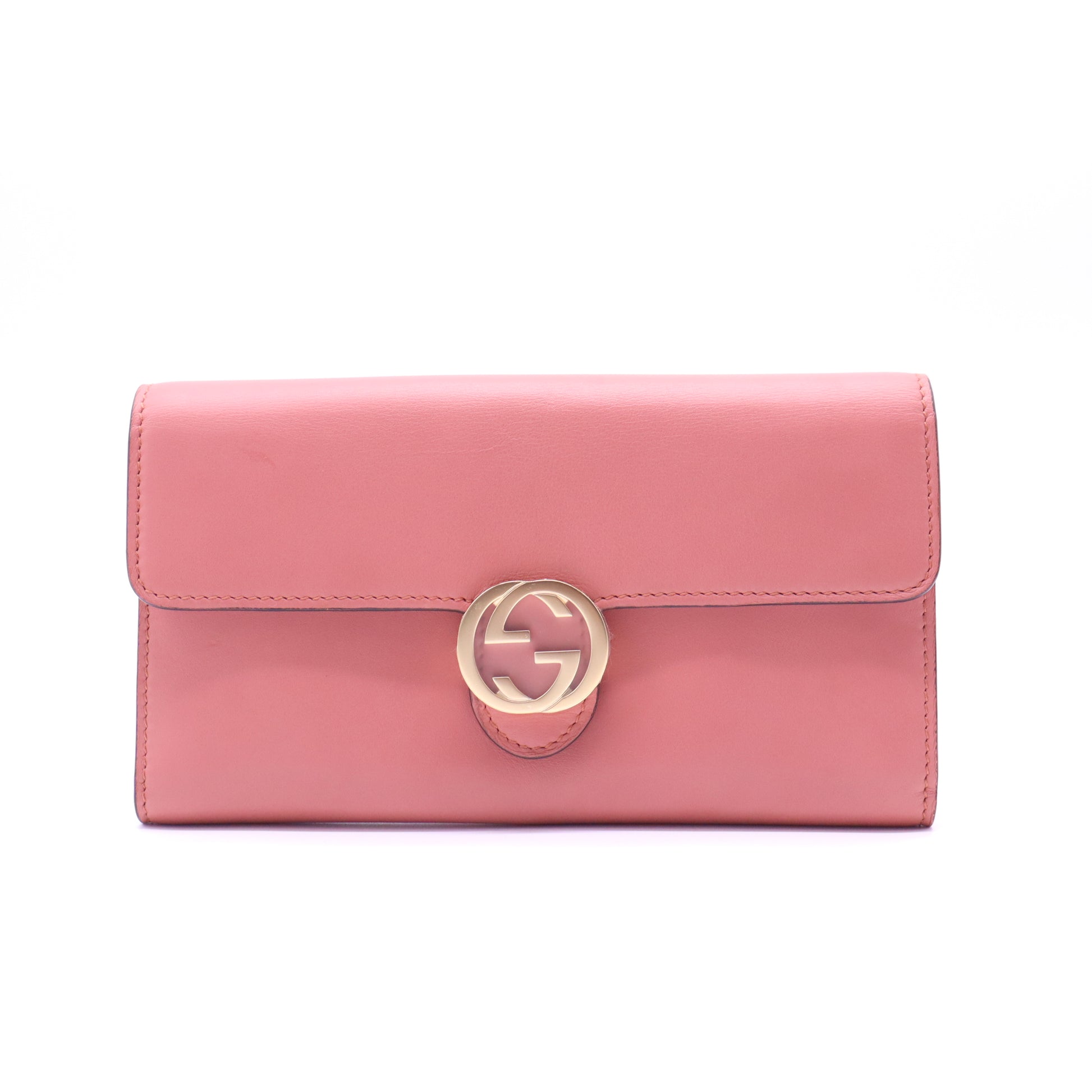 Light Purple Leather Interlocking GG Continental Wallet W21382