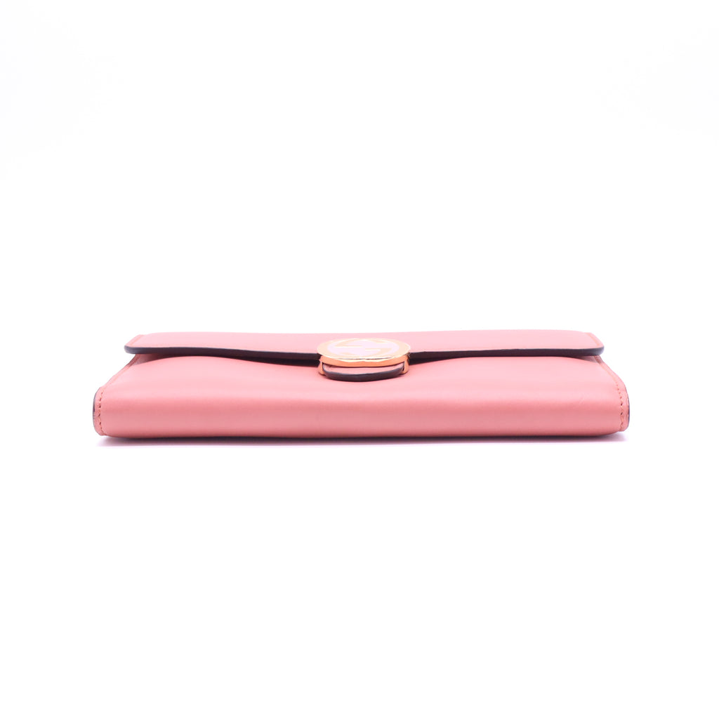 Light Purple Leather Interlocking GG Continental Wallet W21382