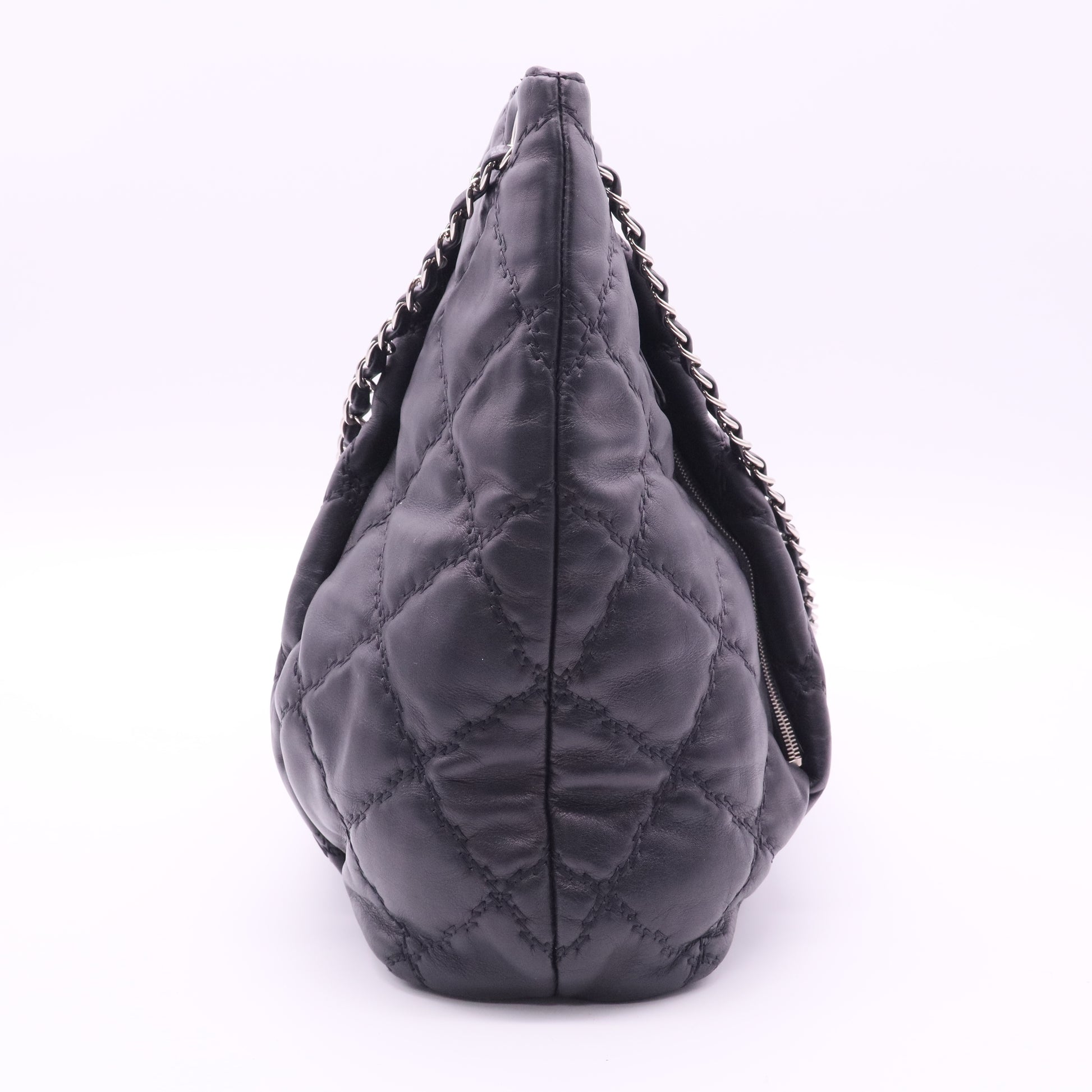 Double Stitch Quilted Leather Hampton Shoulder Bag twins