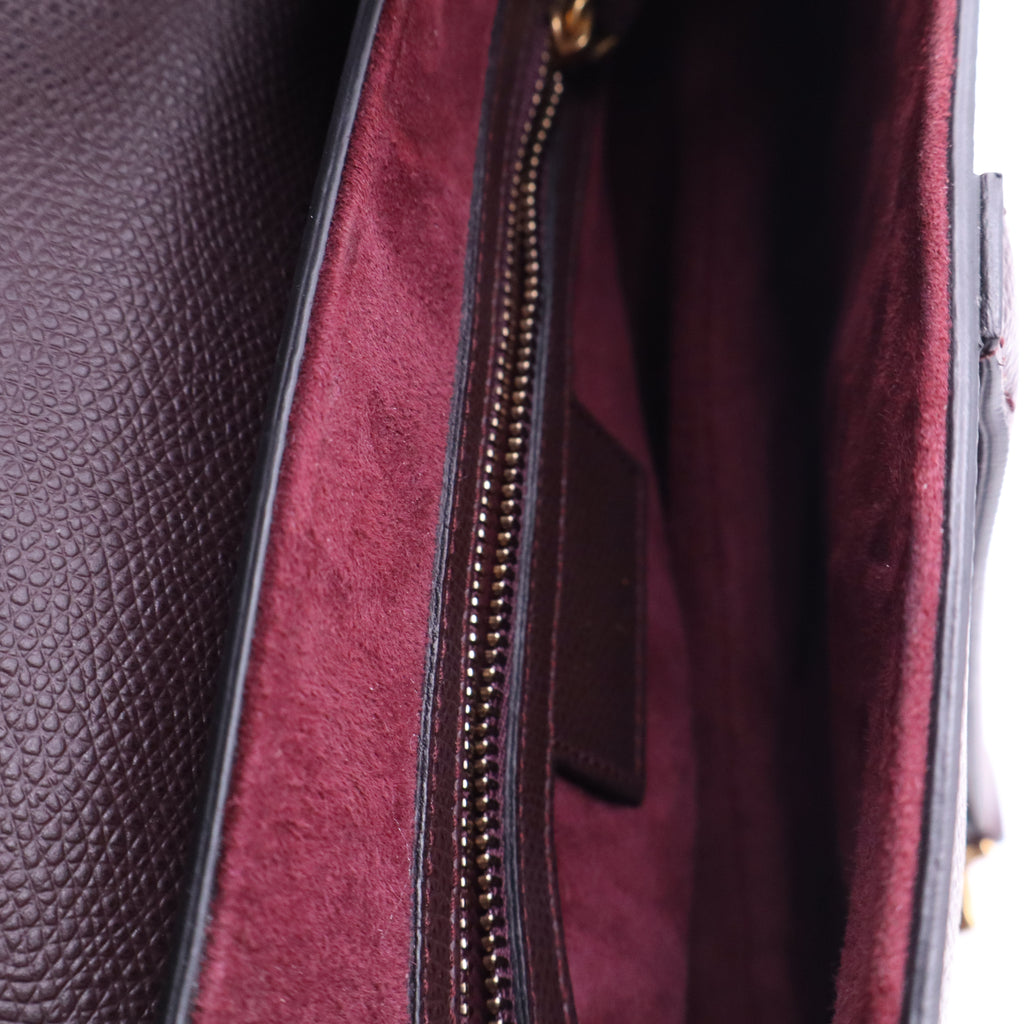 Christian Dior Grained Calfskin Saddle Bag Plum Color twins LDJ3613