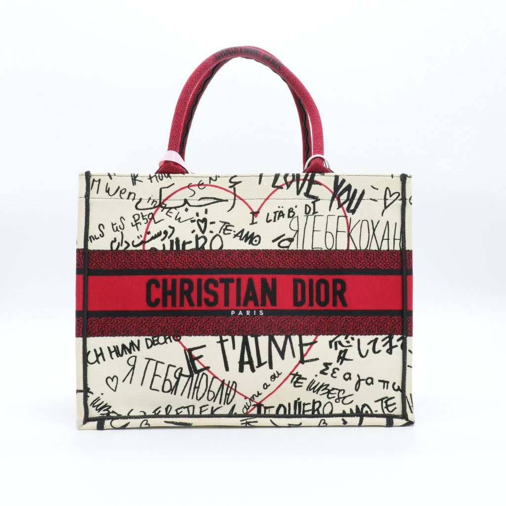 Canvas Embroidered Medium Dioramour Graffiti Book Tote Twins