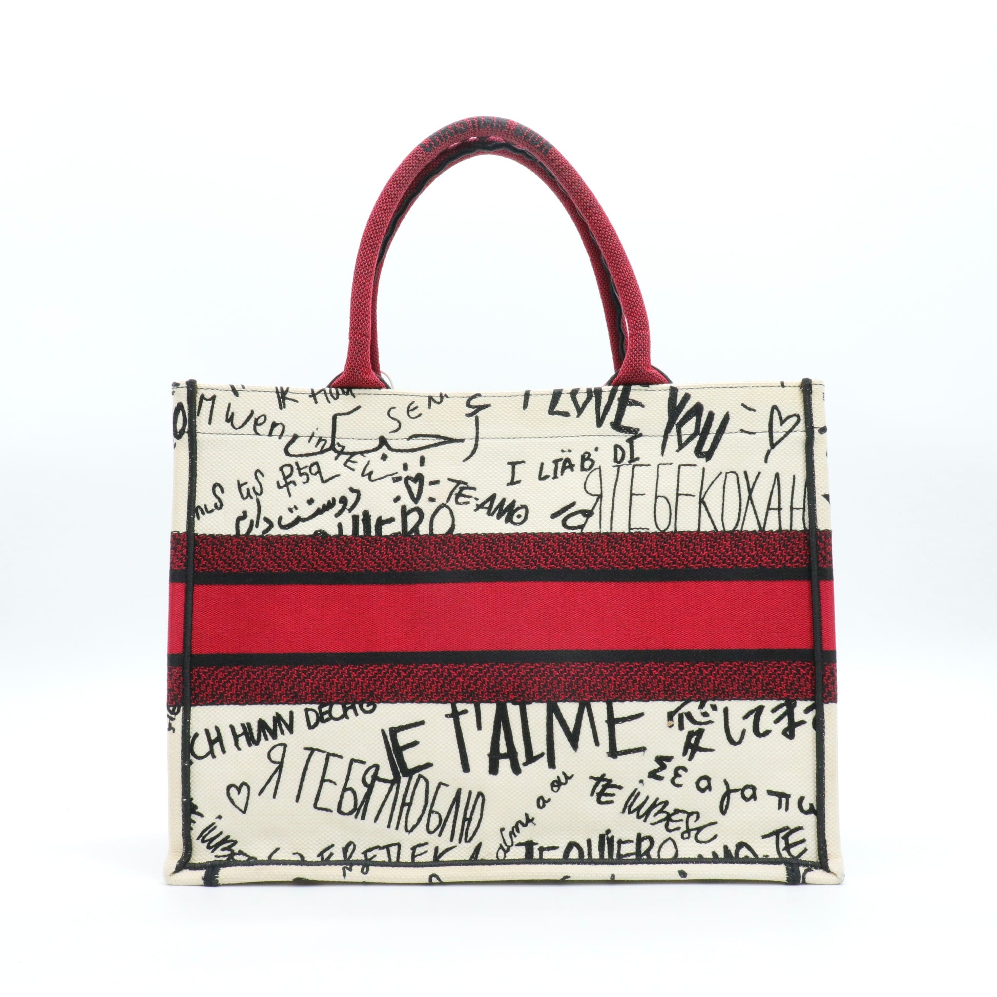 Canvas Embroidered Medium Dioramour Graffiti Book Tote Twins