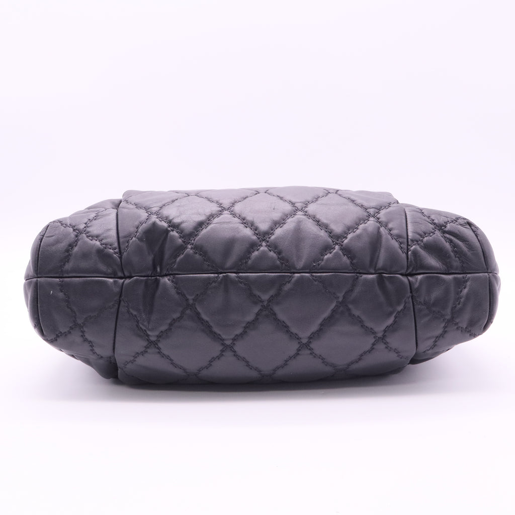 Double Stitch Quilted Leather Hampton Shoulder Bag twins