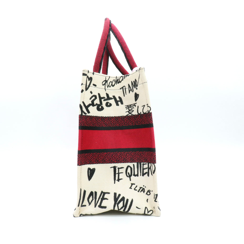 Canvas Embroidered Medium Dioramour Graffiti Book Tote Twins