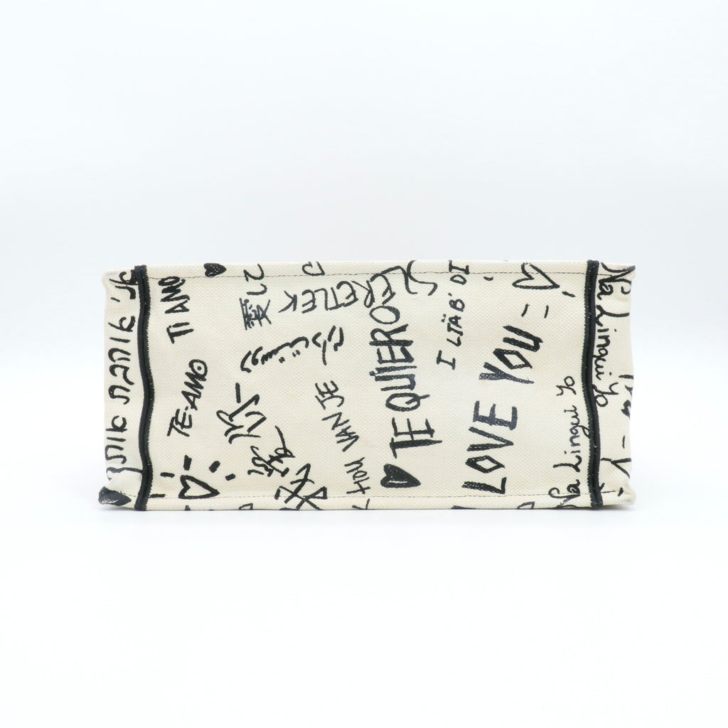 Canvas Embroidered Medium Dioramour Graffiti Book Tote Twins