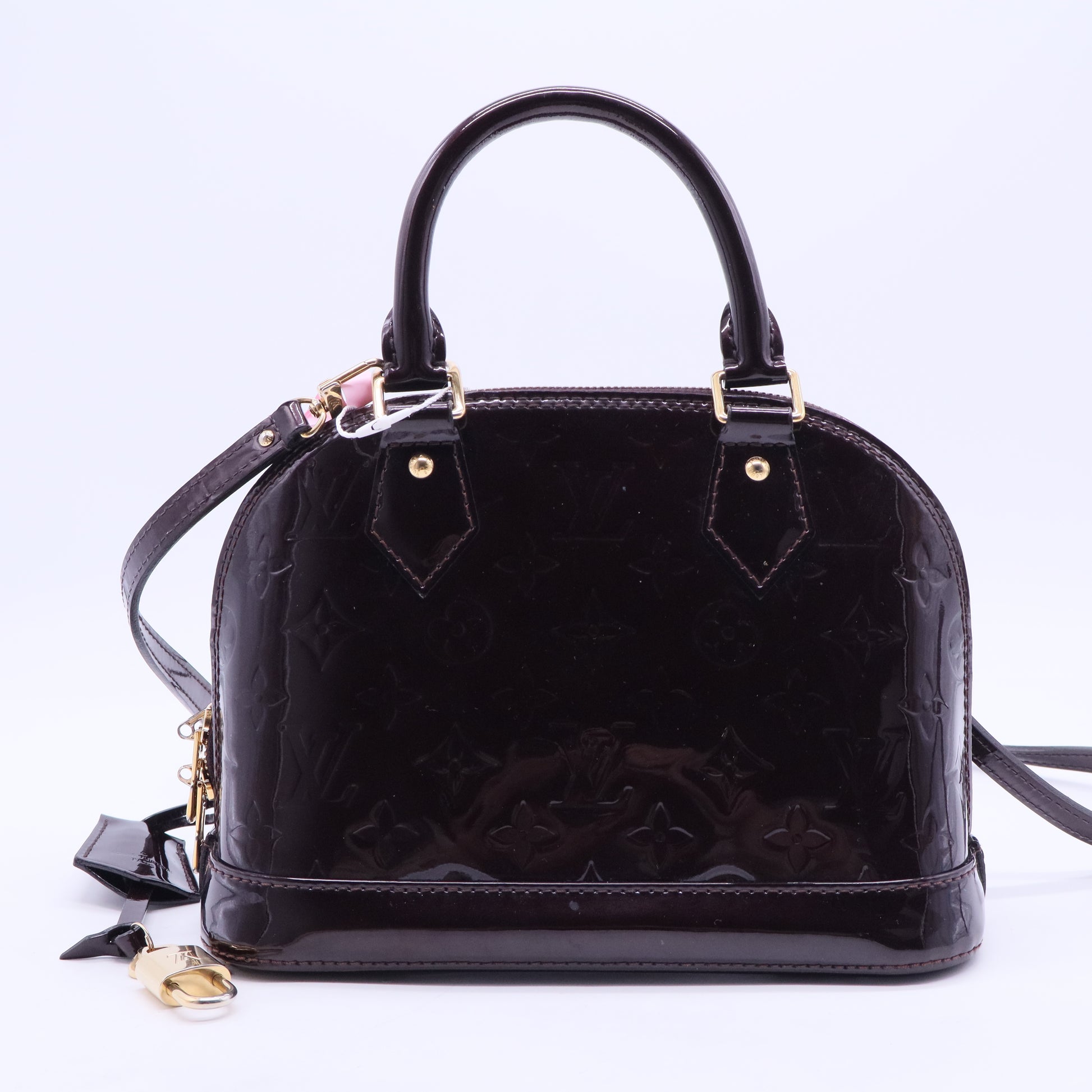 Louis Vuitton Burgundy Monogram Vernis Alma BB Bag Twins LDJ2823