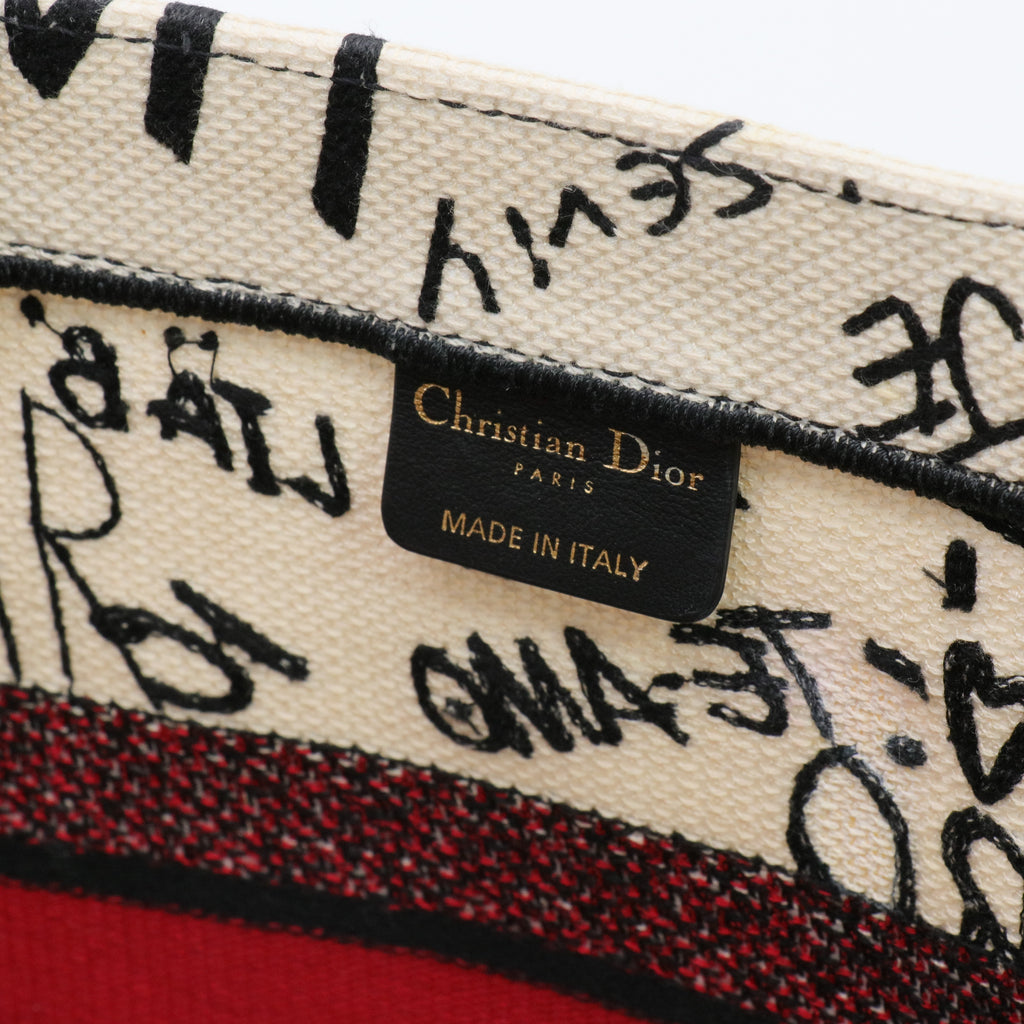 Canvas Embroidered Medium Dioramour Graffiti Book Tote Twins