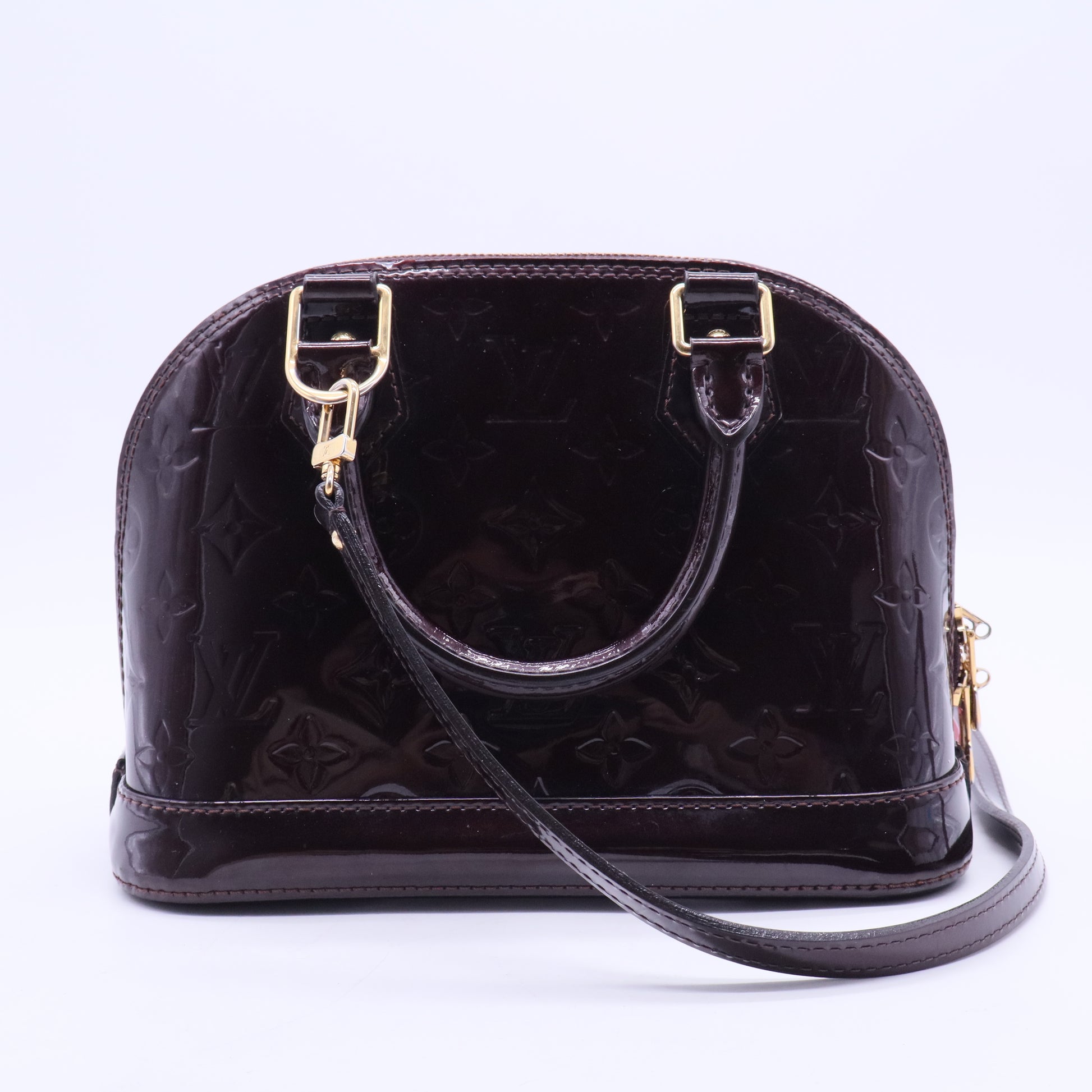 Louis Vuitton Burgundy Monogram Vernis Alma BB Bag Twins LDJ2823