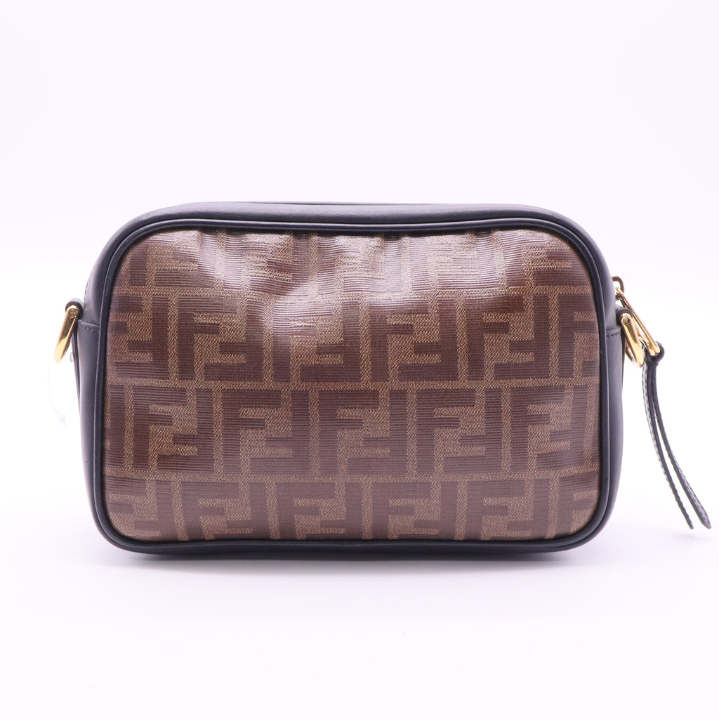 Fendi FF Logo Stamp Camera Bag Zucca Coated Canvas Mini twins