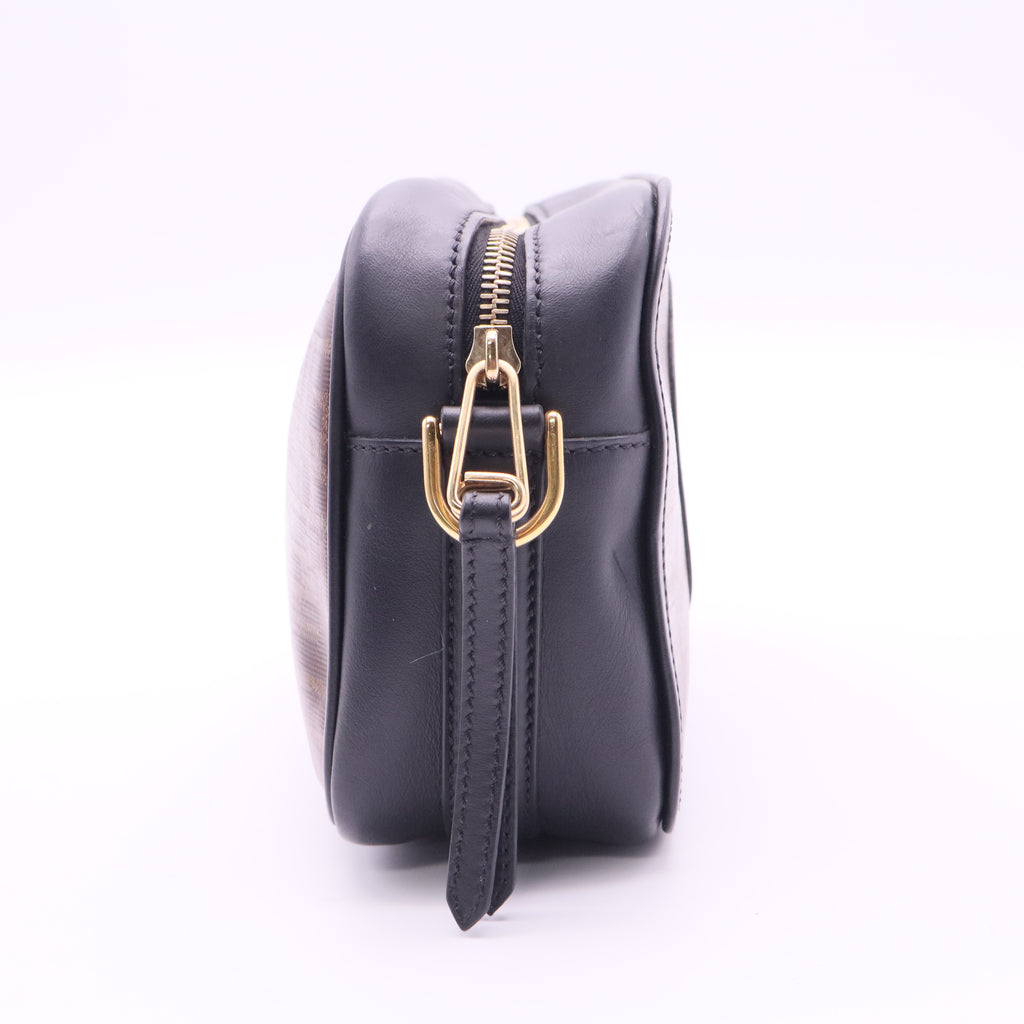 Fendi FF Logo Stamp Camera Bag Zucca Coated Canvas Mini twins