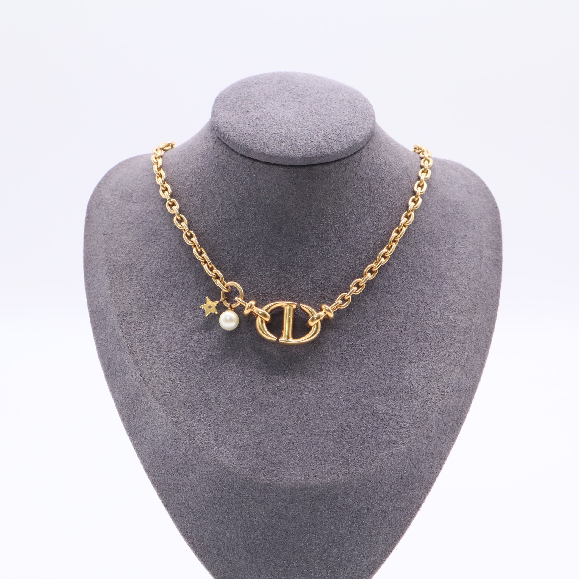 Danseuse Etoile Choker Chain Necklace Metal Gold Twins LDJ2846