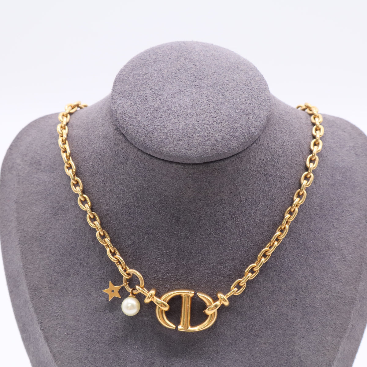 Danseuse Etoile Choker Chain Necklace Metal Gold Twins LDJ2846