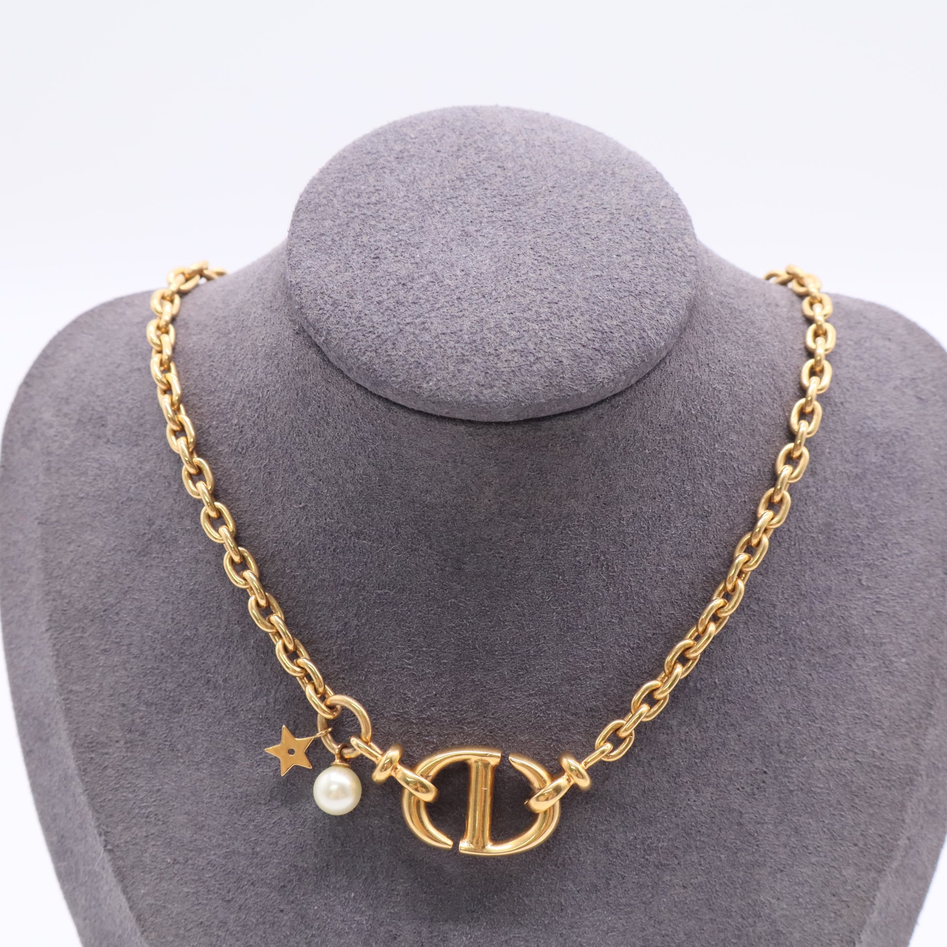 Danseuse Etoile Choker Chain Necklace Metal Gold Twins LDJ2846