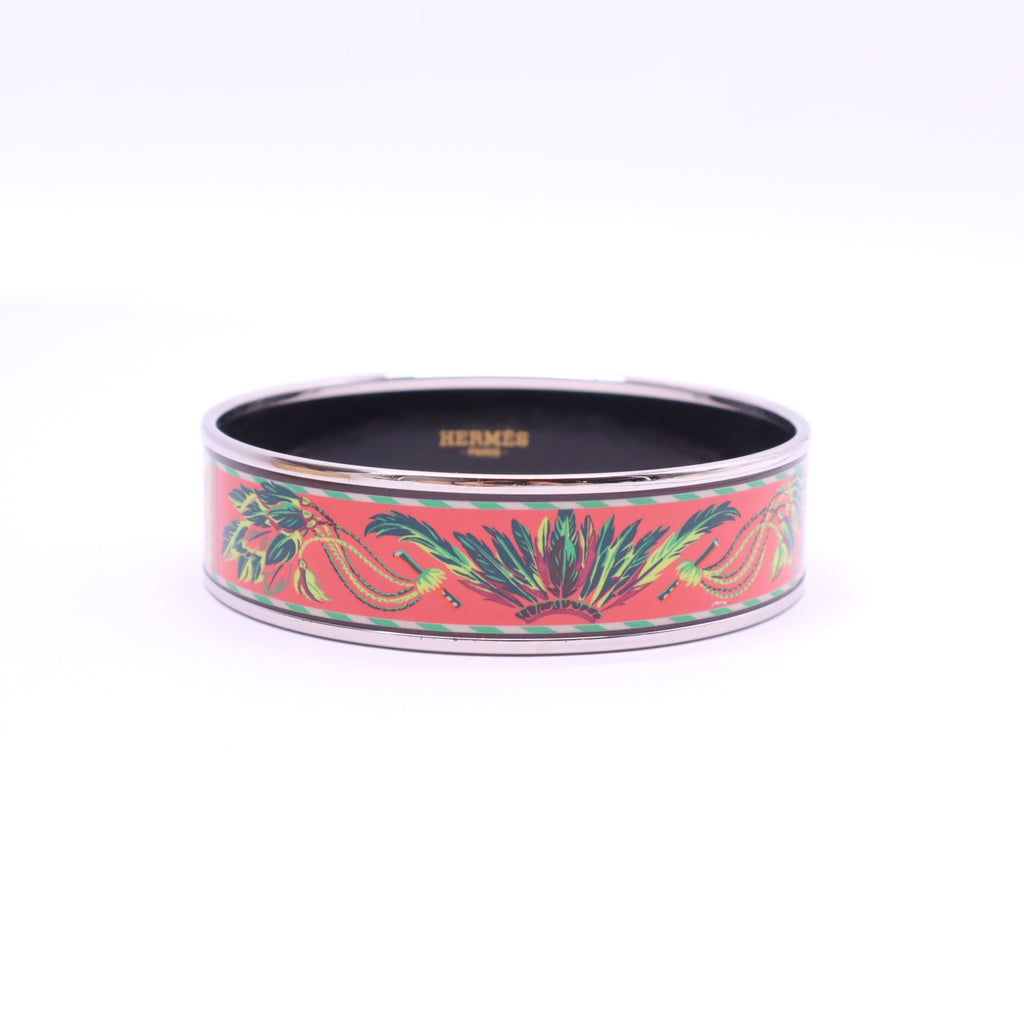 Hermès Brazil Printed Enamel Wide Bangle Bracelet W21347