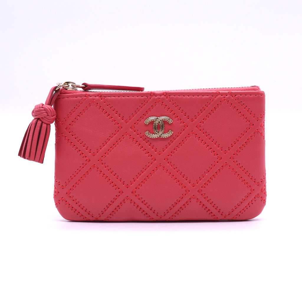 Chanel Matelasse double stitching Lambskin Pouch twins LDJ3608