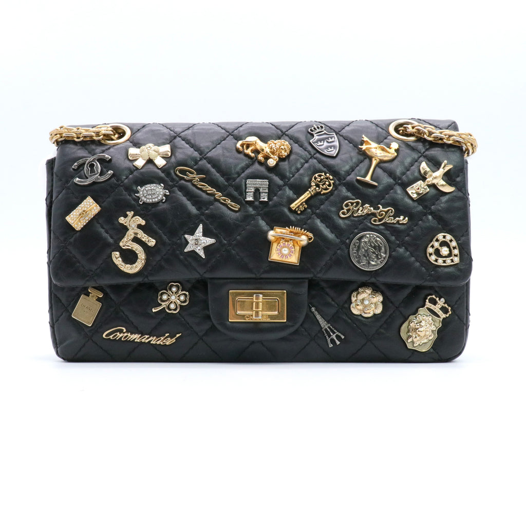 2.55 Bag in black leather Twins