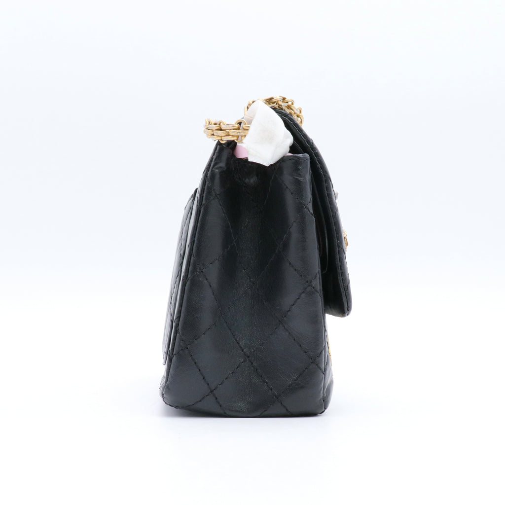 2.55 Bag in black leather Twins