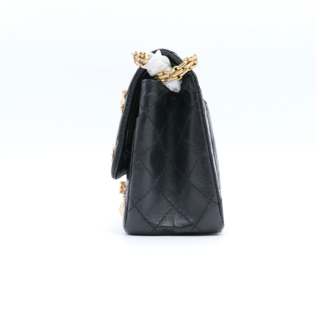 2.55 Bag in black leather Twins