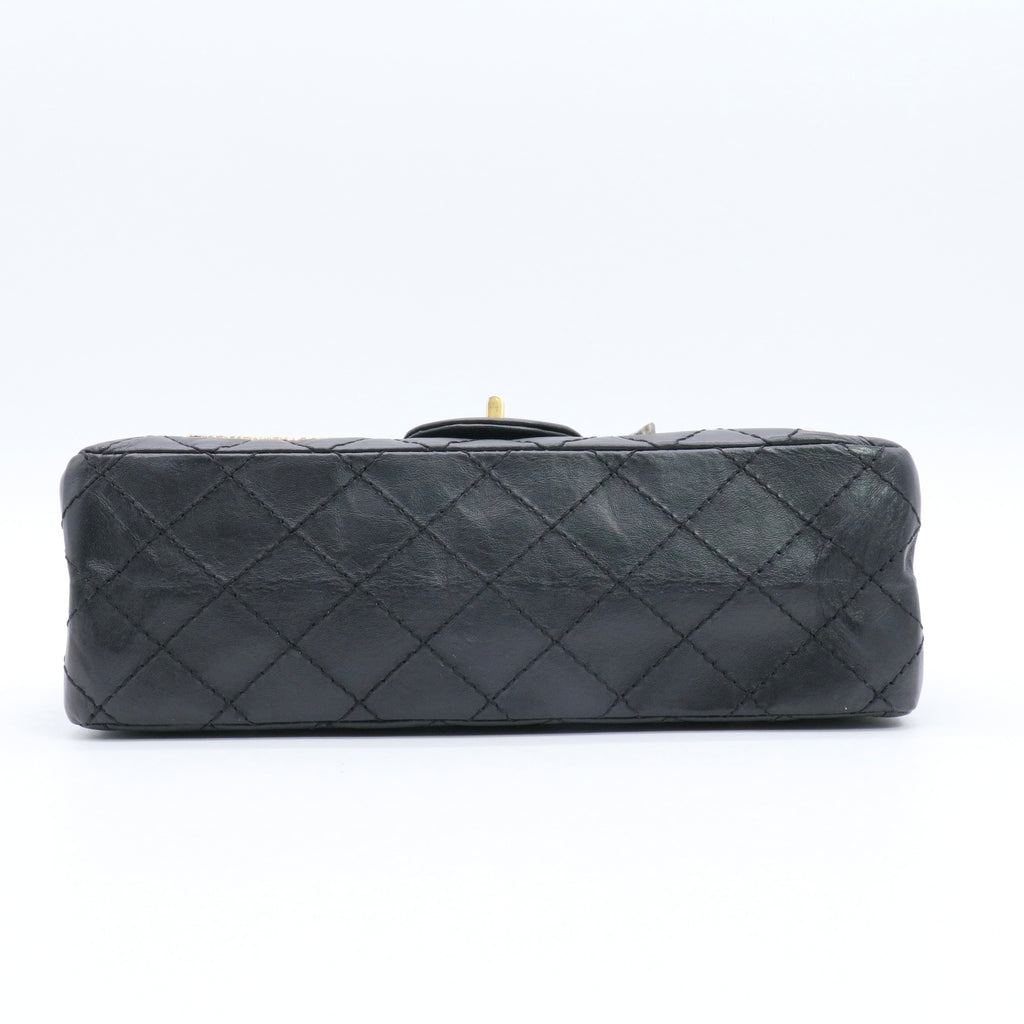 2.55 Bag in black leather Twins