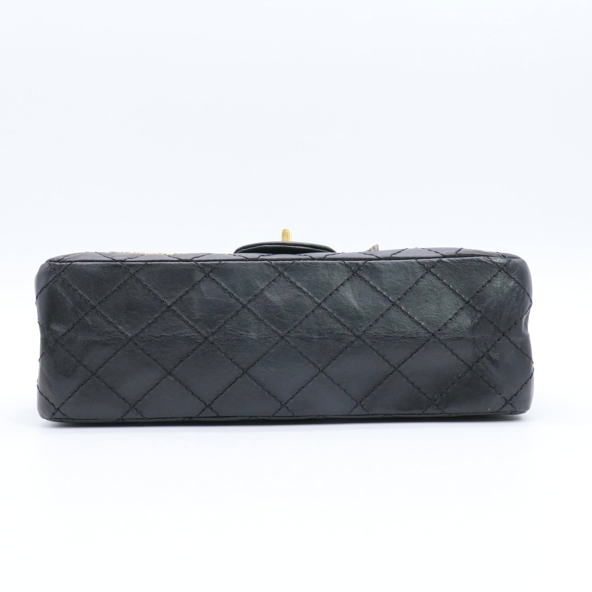 2.55 Bag in black leather Twins