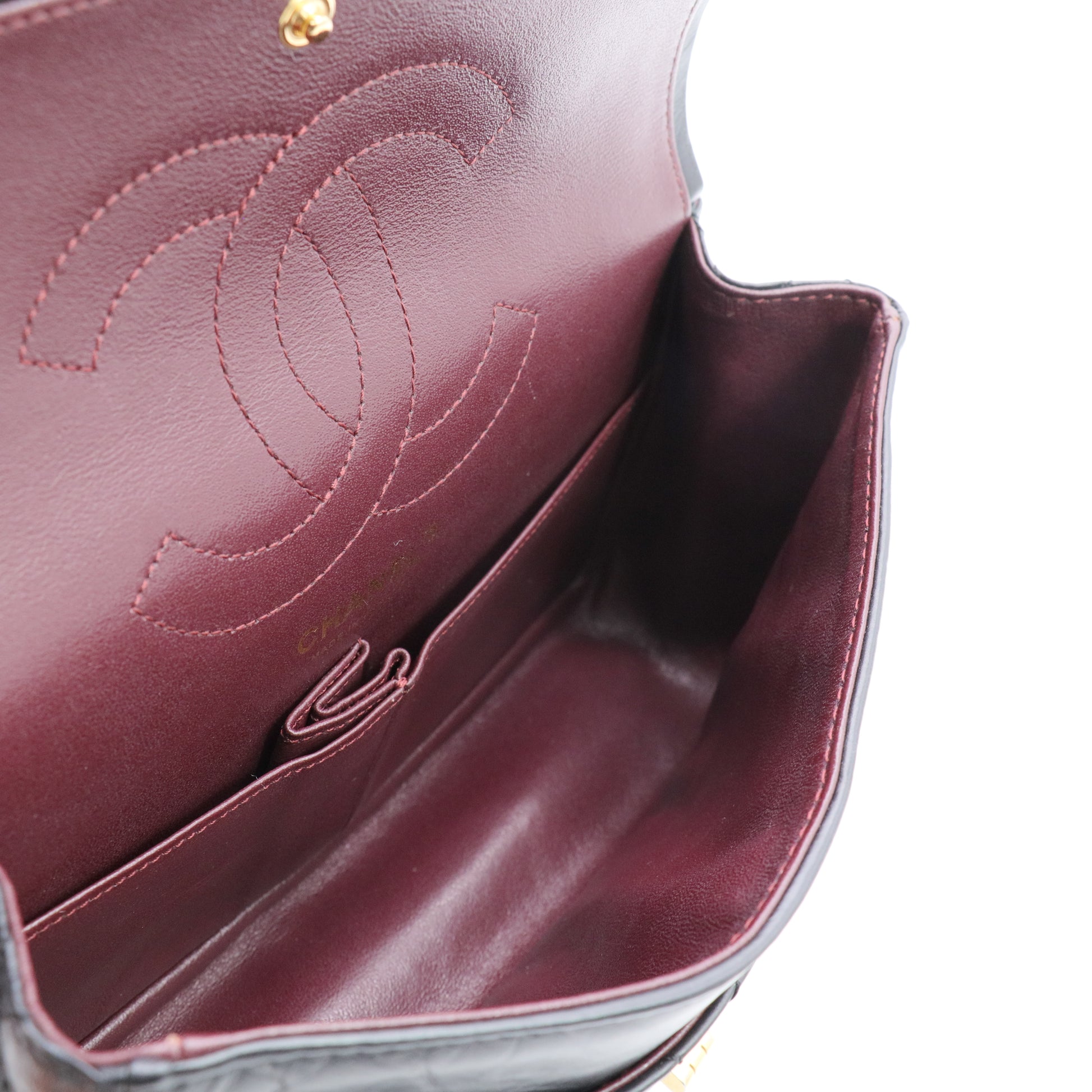 2.55 Bag in black leather Twins