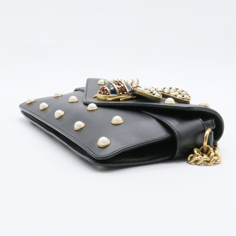 Broadway Pearly Bee Shoulder Bag Embellished Leather Mini