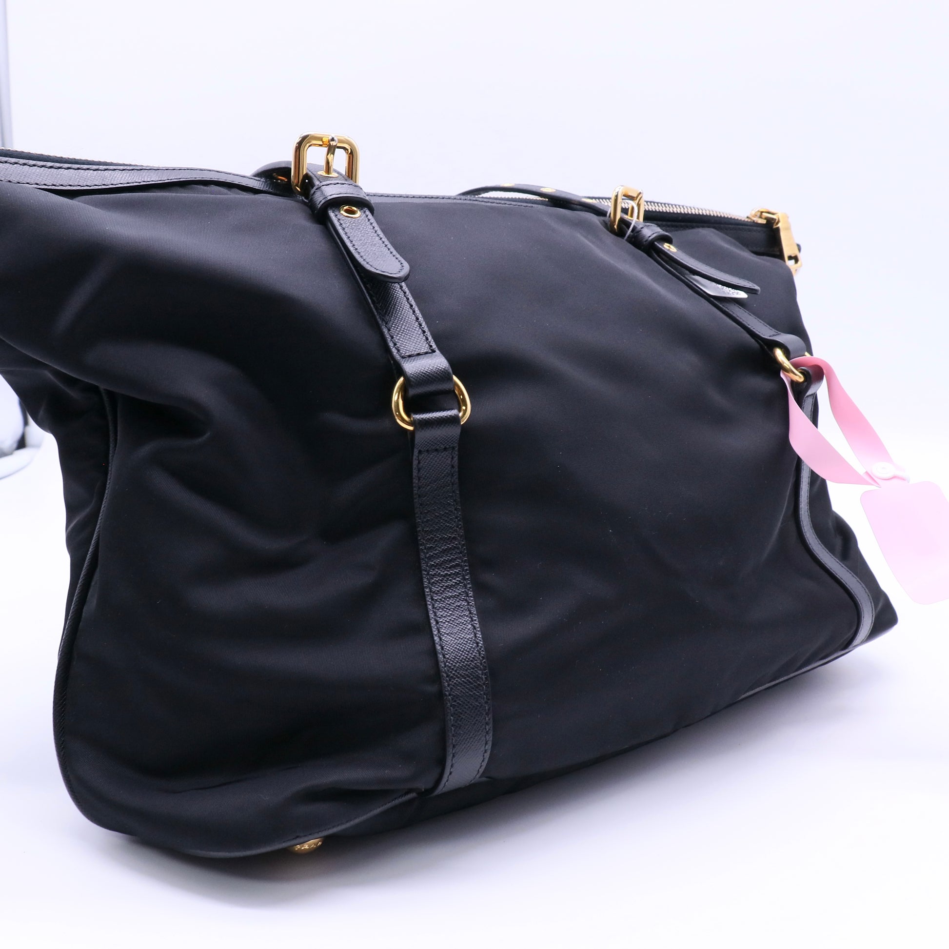 Prada Tessuto Nylon Jacquard Logo Tote Nero Black twins LDJ4108