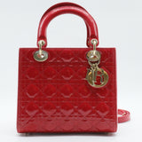 Lady Dior Bag Cannage Quilt Patent Small