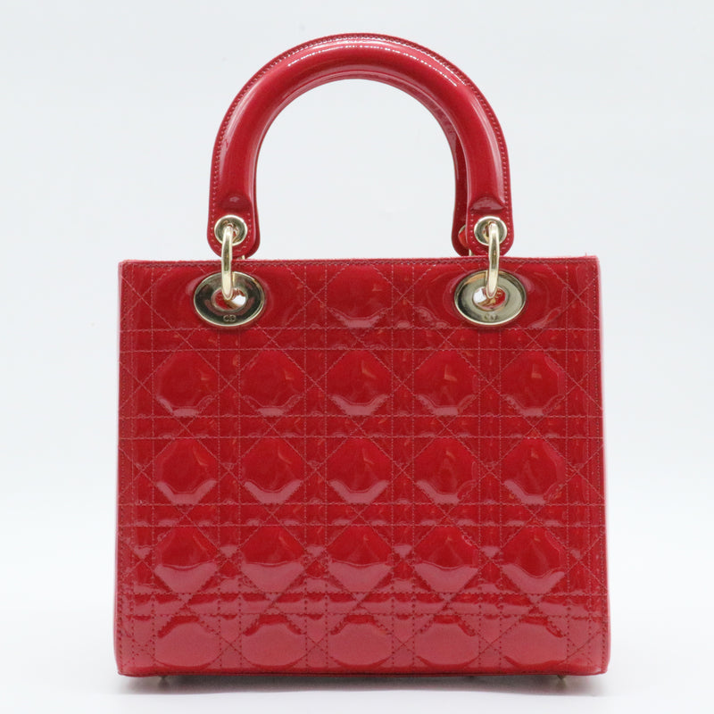 Lady Dior Bag Cannage Quilt Patent Small