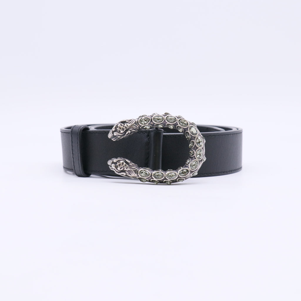 Dionysus Belt Leather with Crystal Embellished Metal Medium 85 W22911