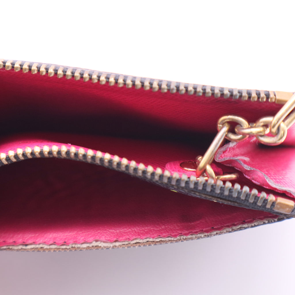 Monogram Multicolor Key Pouch Black Violet twins