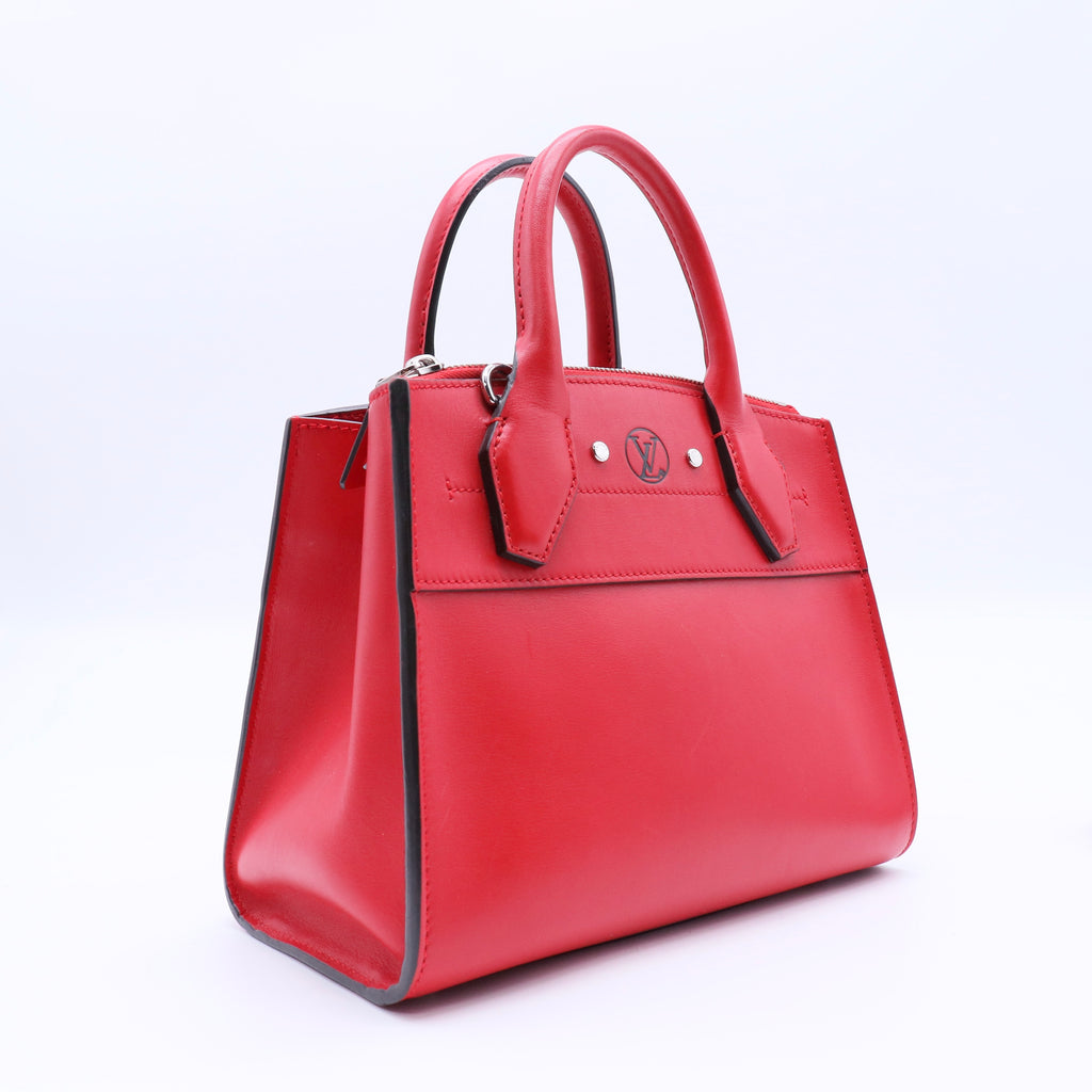 Louis Vuitton Red Smooth Leather City Steamer Bag twins LDJ4157