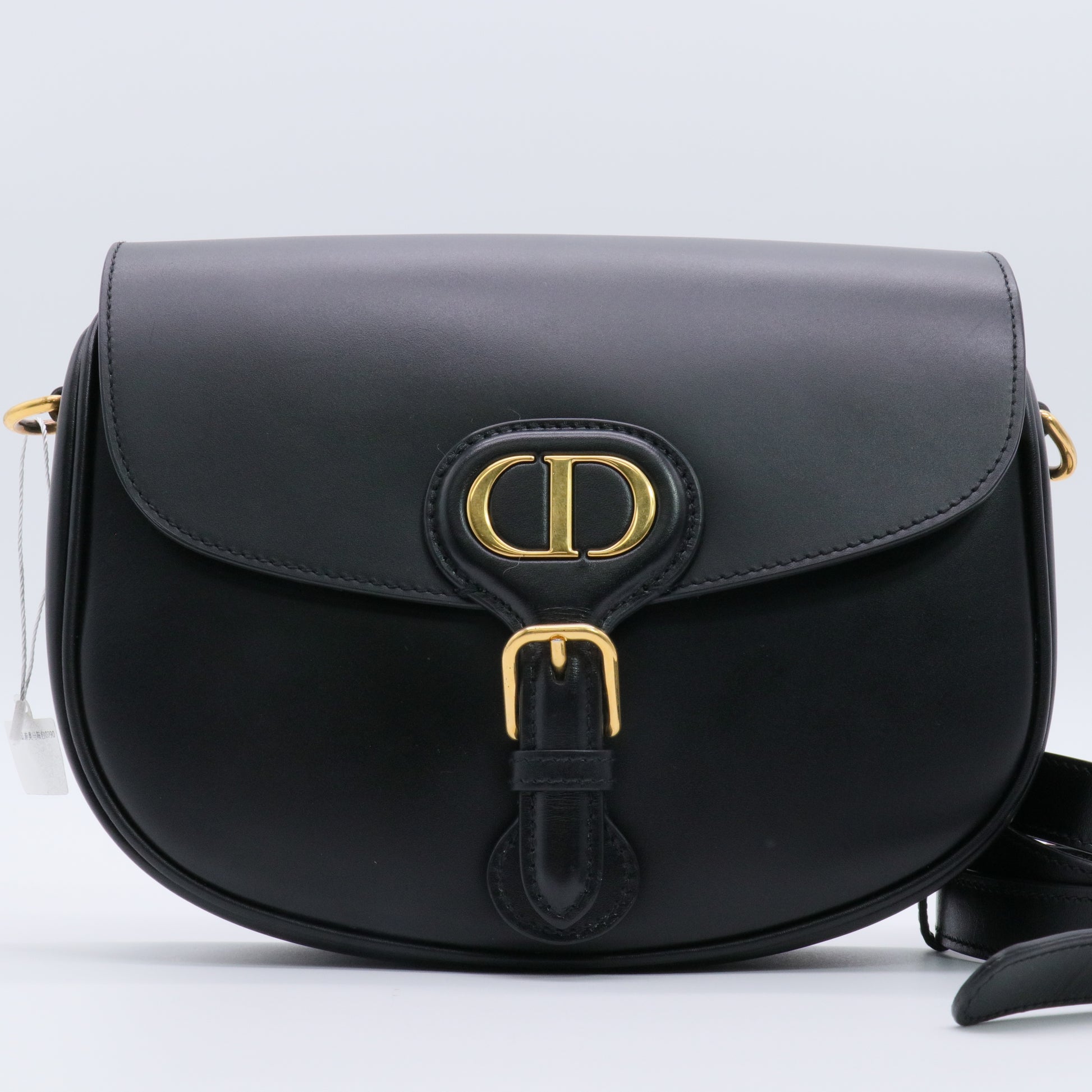 Box Calfskin Medium Bobby Flap Black twins