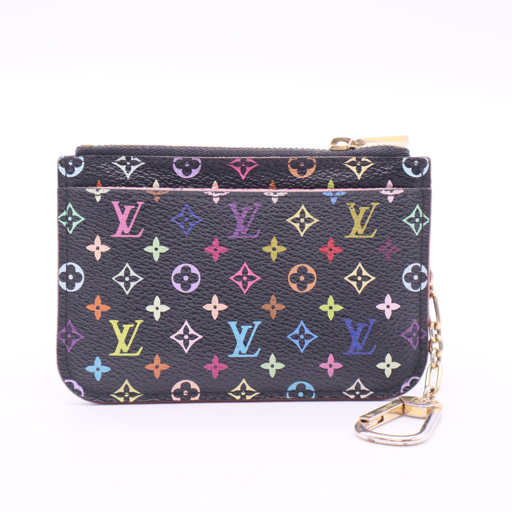 Monogram Multicolor Key Pouch Black Violet twins