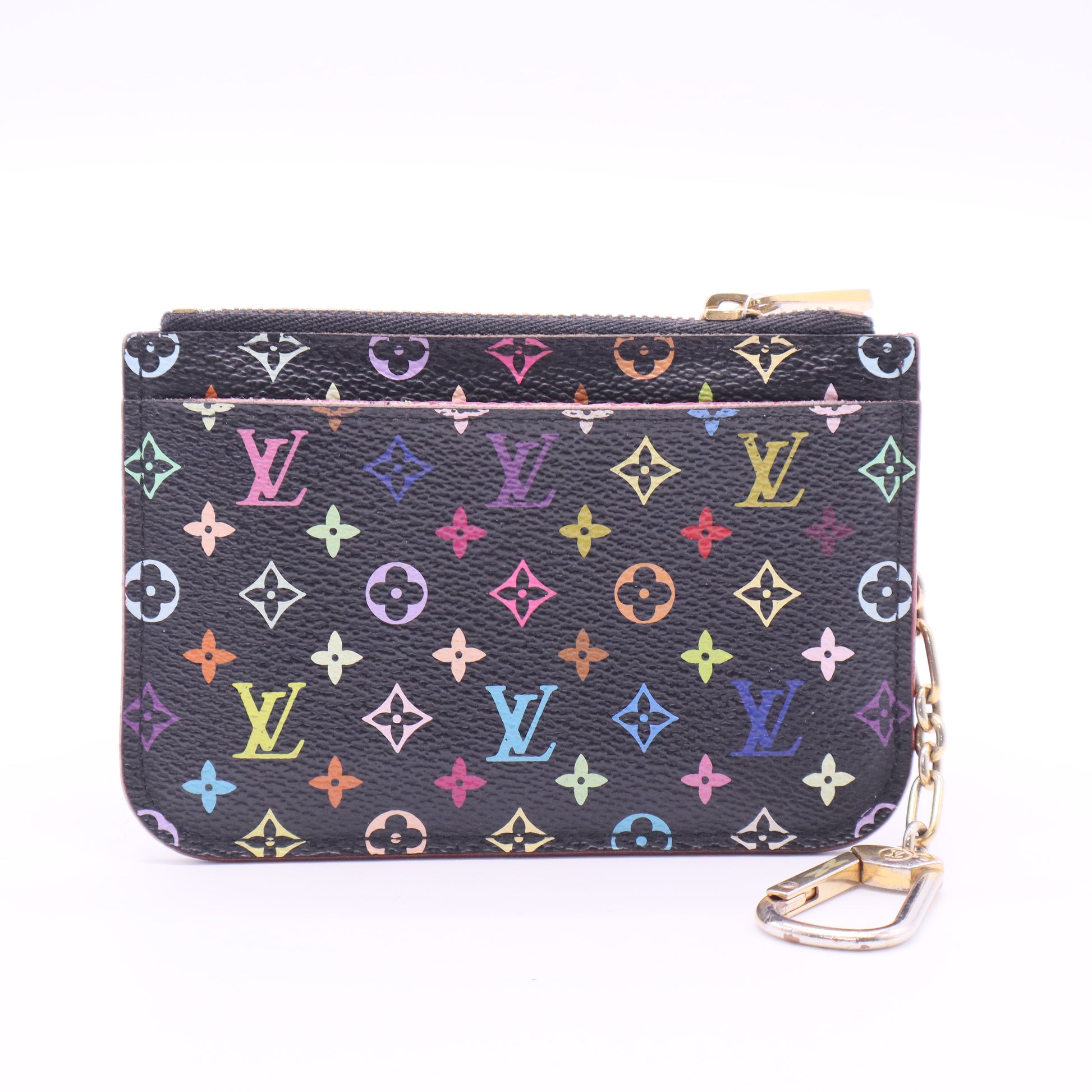 Monogram Multicolor Key Pouch Black Violet twins