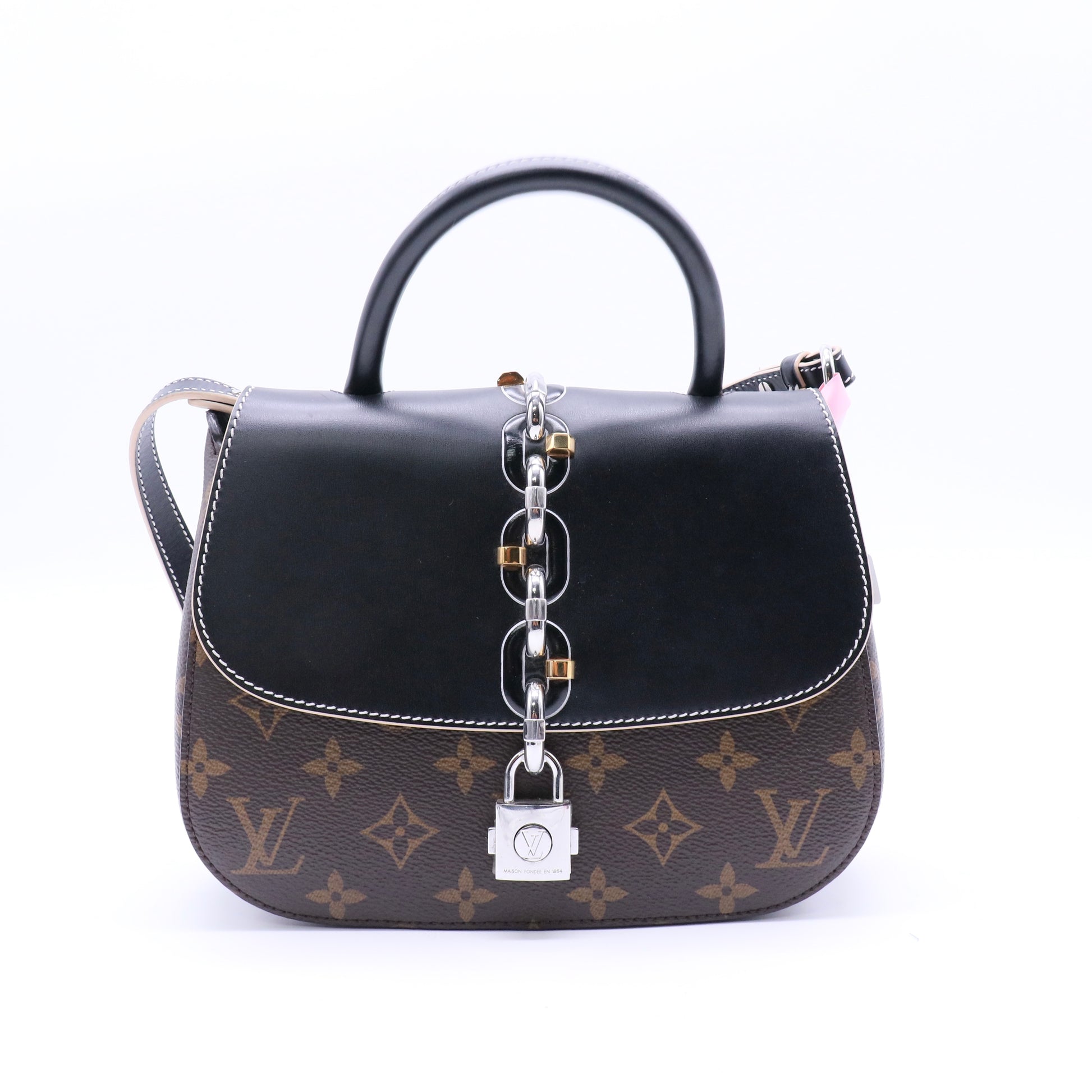 Louis Vuitton Calfskin Monogram Chain It Bag PM Black twins LDJ4151