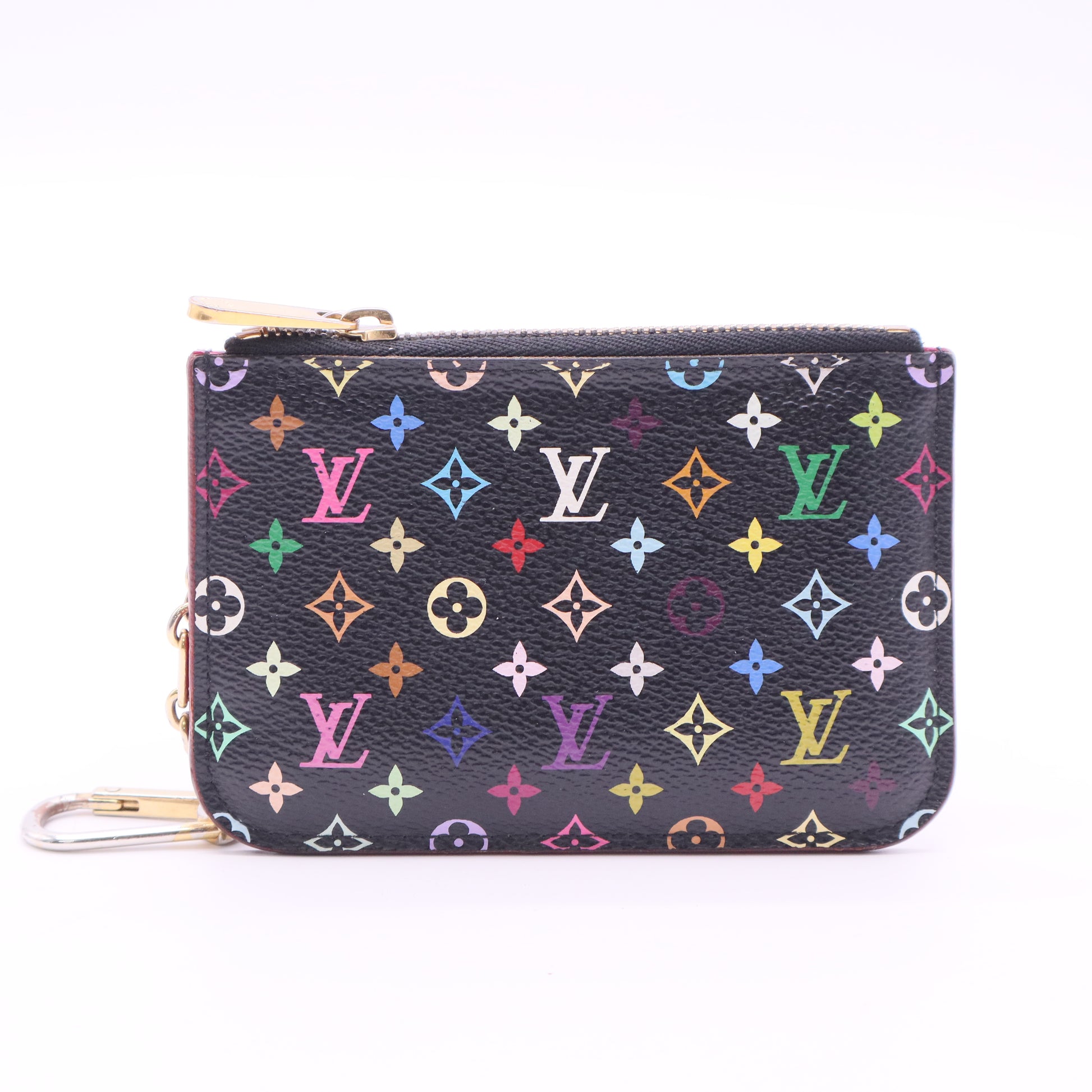 Monogram Multicolor Key Pouch Black Violet twins